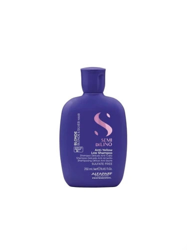 ALFAPARF MILANO SEMI DI LINO BLONDE ANTI-YELLOW LOW SHAMPOO - szampon neutralizujący żółte odcienie do włosów blond, rozjaśnianych i siwych, 250ml